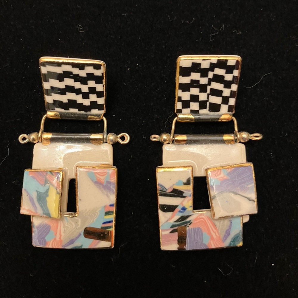 Jewelry 10 hand made ceramic earrings.